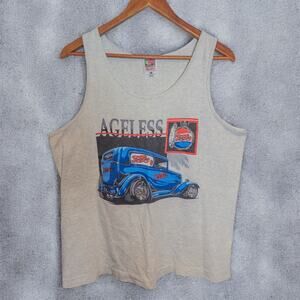 Vintage 90s Fruit of the Loom Ageless Hot Rod Car Graphic Tank Top Large